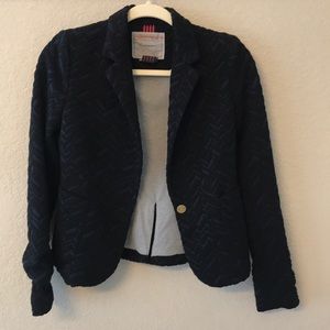 Anthropologie black and blue blazer